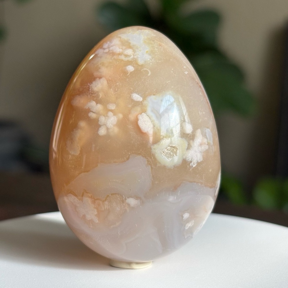 Flower Agate Crystal Egg Carving - Polished - Picture 17 of 17